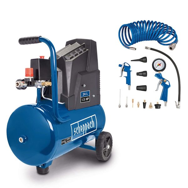 Compresor fără ulei, cu accesorii SCHEPPACH HC30o | 24L