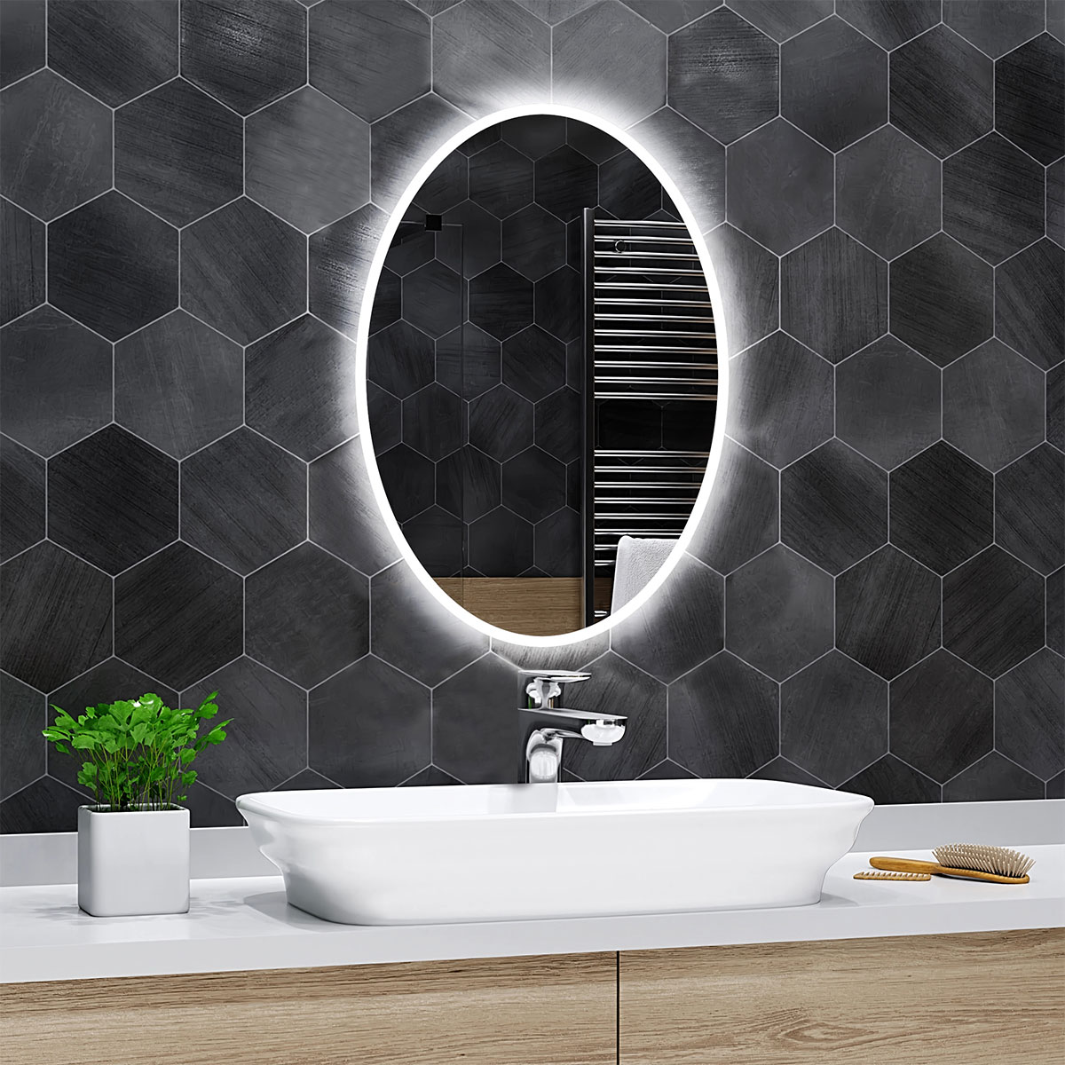 Oglindă de baie ovală HAVANA