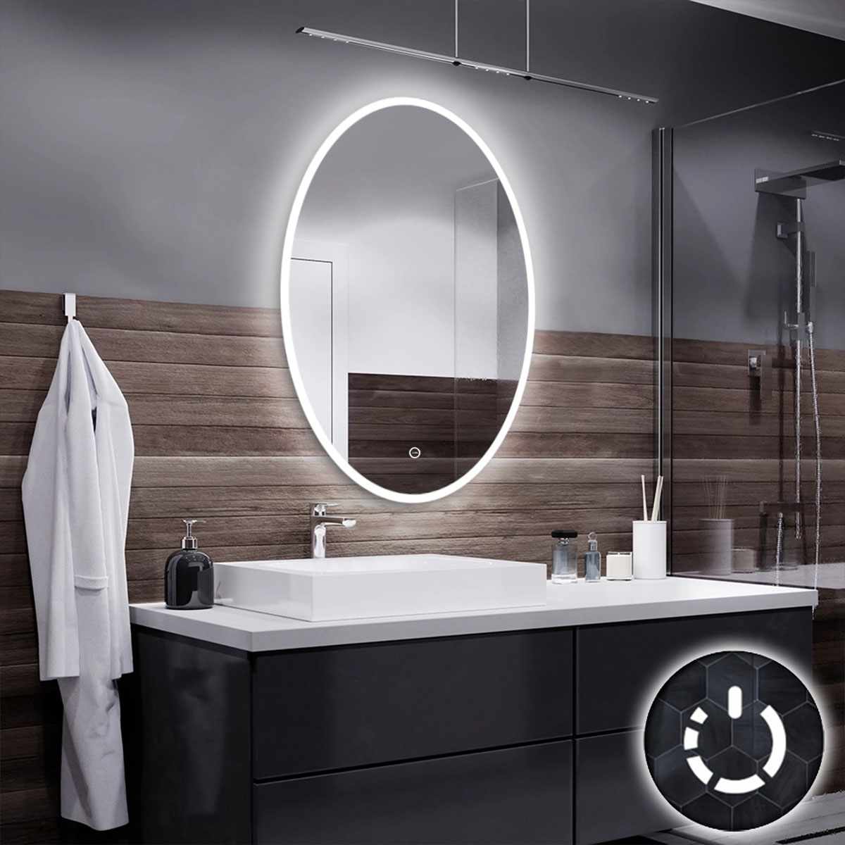 Oglindă de baie ovală HAVANA