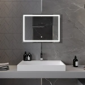 Oglindă de baie LED HEAT | 80x60cm | 6000K | Comutator tactil