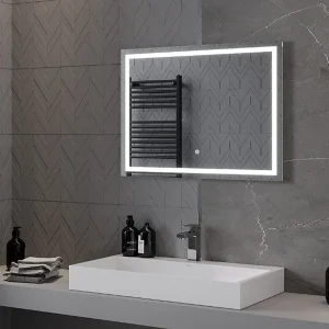 Oglindă de baie LED HEAT | 80x60cm | 6000K | Comutator tactil
