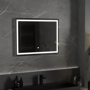 Oglindă de baie LED HEAT | 80x60cm | 6000K | Comutator tactil