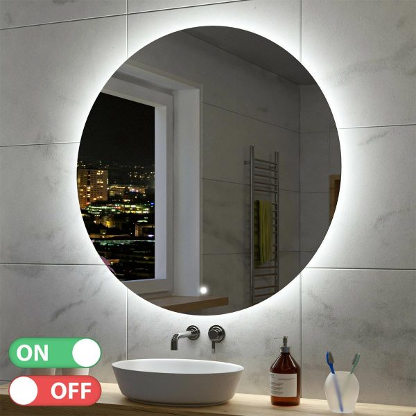 Oglindă de baie RUND - Ø40-120cm | Comutator tactil