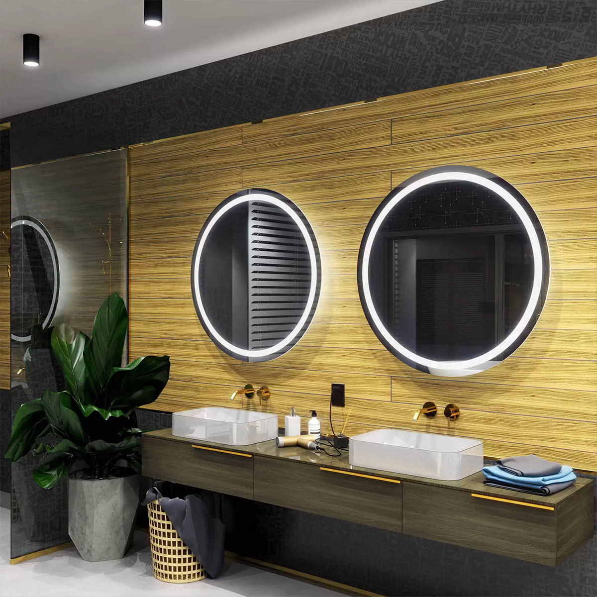 Oglindă rotundă cu iluminare LED LONDON