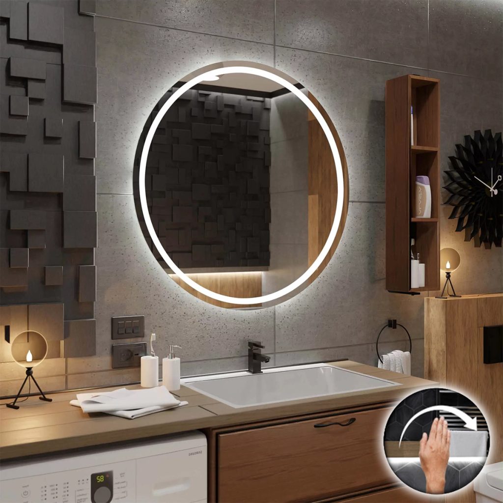 Oglindă rotundă cu iluminare LED LONDON