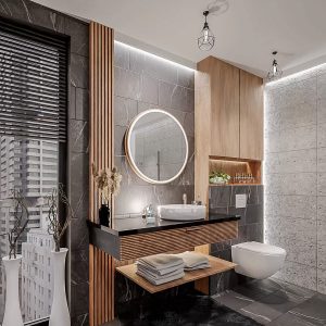 Oglindă cu cadru din aluminiu ADEL - Ø60-120cm