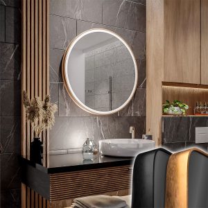 Oglindă cu cadru din aluminiu ADEL - Ø60-120cm