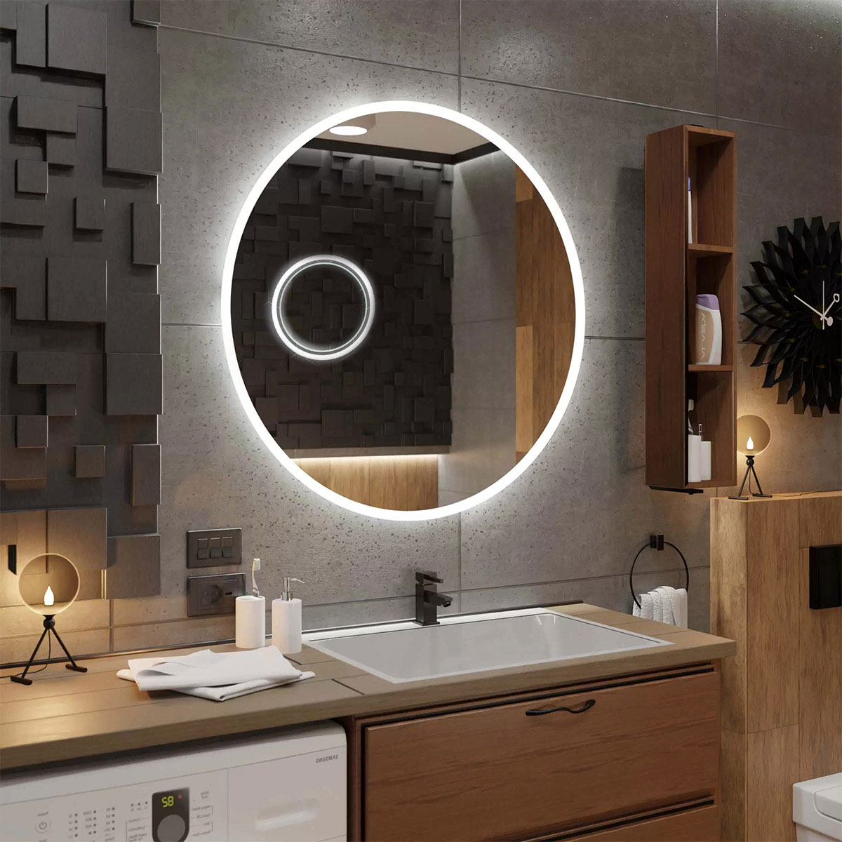 Oglindă rotundă DELHI - Ø50-120cm