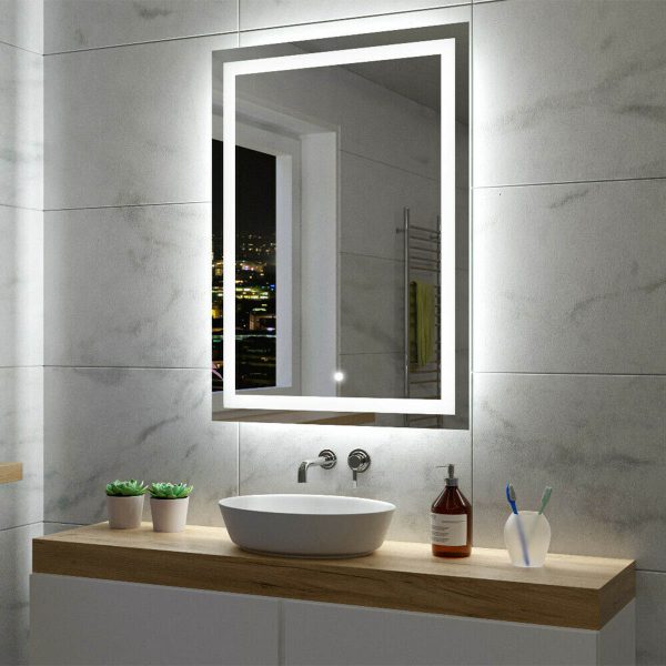 Oglindă de baie MALAGA TOUCH cu iluminare LED | Comutator tactil