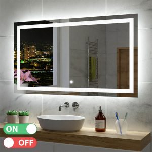 Oglindă de baie MALAGA TOUCH cu iluminare LED | Comutator tactil