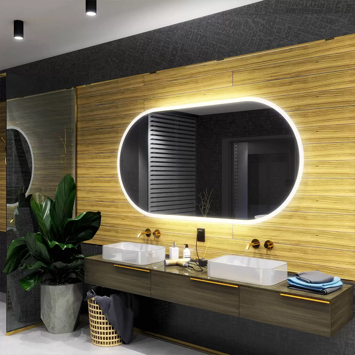 Oglindă de baie ovală HAMBURG