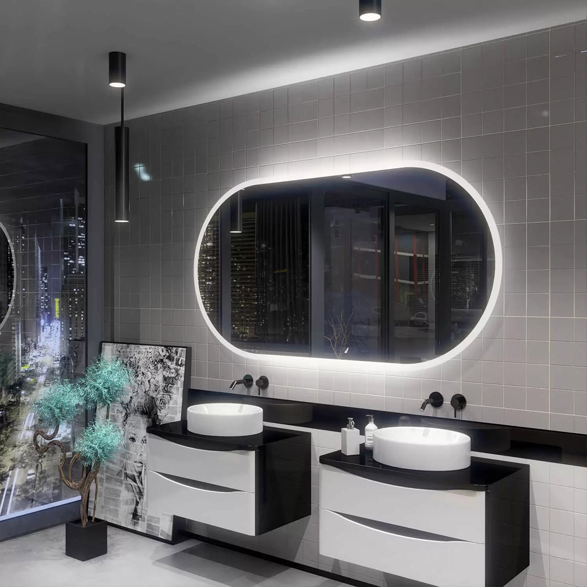 Oglindă de baie ovală HAMBURG