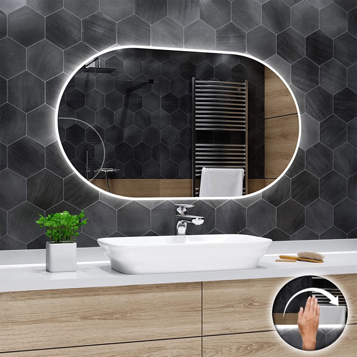 Oglindă de baie ovală HAMBURG