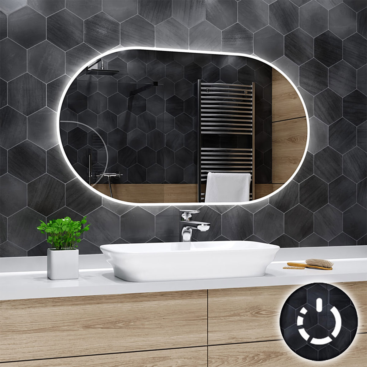 Oglindă de baie ovală HAMBURG