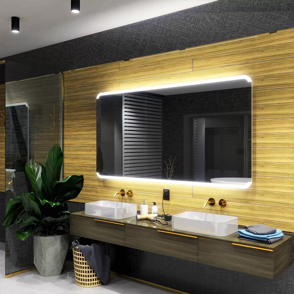 Oglindă cu colțuri rotunde