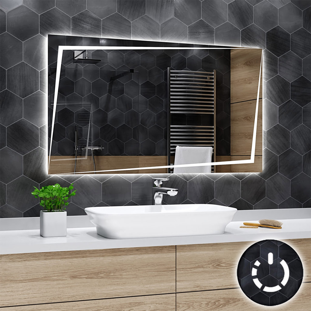 Oglindă de baie dreptunghiulară BERLIN