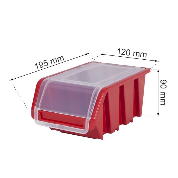 Cutii pentru depozitare cu capac - 195 x 120 x 90 - 10 bucăți