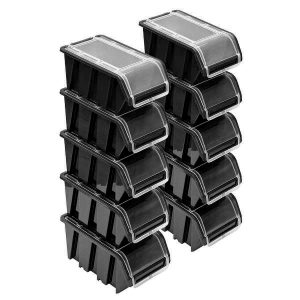 Cutii pentru depozitare cu capac - 230 x 160 x 120 - 10 bucăți