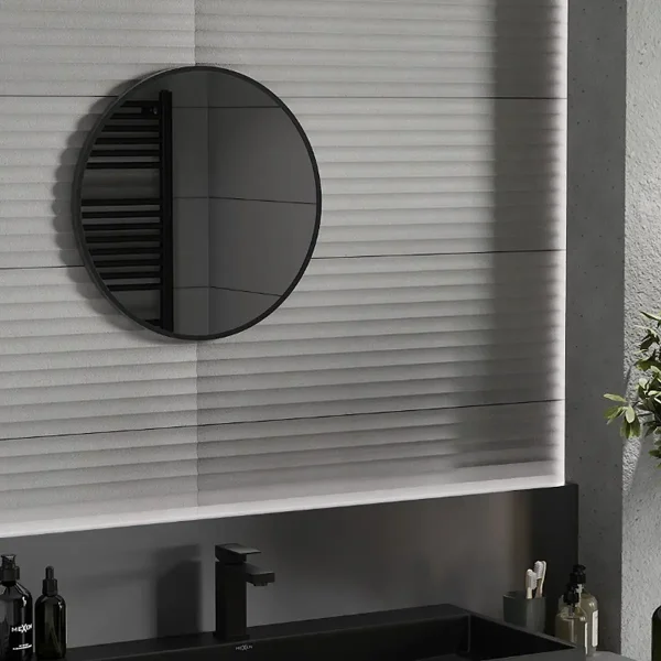 Oglindă de perete rotundă ALU Loft | Negru/Auriu | Mexen