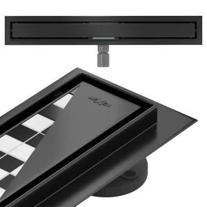 Rigolă de scurgere pentru duș BLACK | 50-120 cm | Mexen