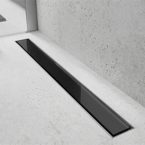 Rigolă de scurgere pentru duș GLASS | Sticlă neagră | 50-100 cm | Mexen