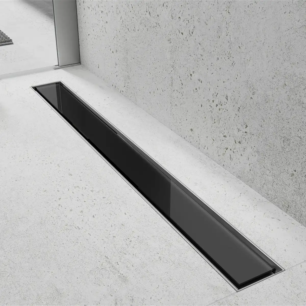Rigolă de scurgere pentru duș GLASS | Sticlă neagră | 50-100 cm | Mexen