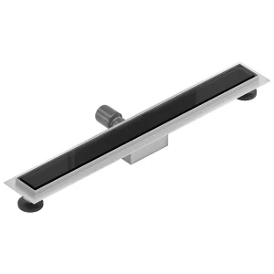 Rigolă de scurgere pentru duș GLASS | Sticlă neagră | 50-100 cm | Mexen