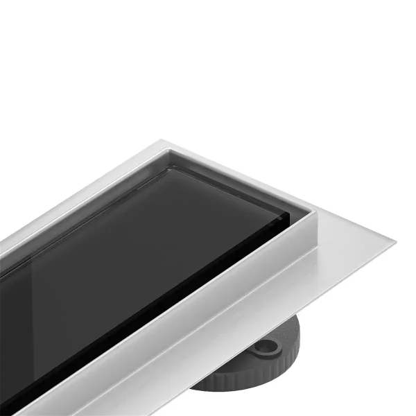 Rigolă de scurgere pentru duș GLASS | Sticlă neagră | 50-100 cm | Mexen