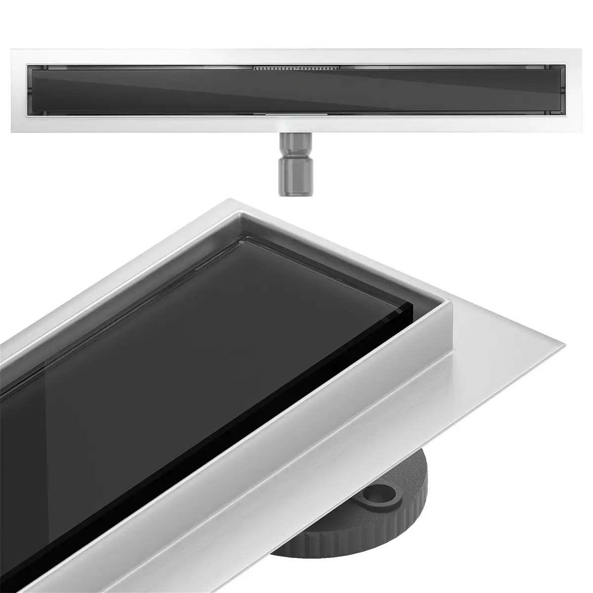 Rigolă de scurgere pentru duș GLASS | Sticlă neagră | 50-100 cm | Mexen