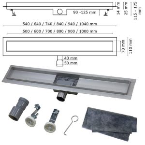 Rigolă de scurgere pentru duș LINES | 50-100 cm - imagine 4