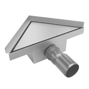 Rigolă de duș cu montare pe colț TRIAN | 20 cm | Inox și Negru | Mexen