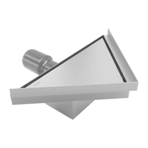 Rigolă de duș cu montare pe colț TRIAN | 20 cm | Inox și Negru | Mexen