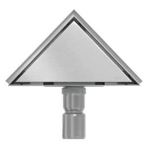 Rigolă de duș cu montare pe colț TRIAN | 20 cm | Inox și Negru | Mexen