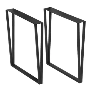 Picioare metalice de masă CLASS | 2 bucăți | Negre | 60x71cm