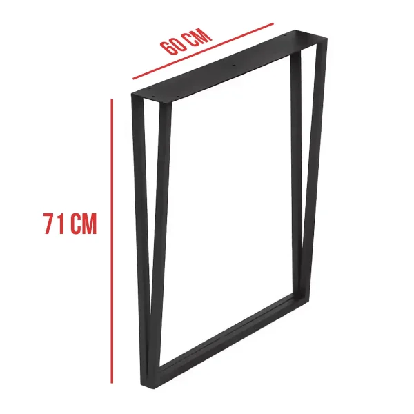 Picioare metalice de masă CLASS | 2 bucăți | Negre | 60x71cm