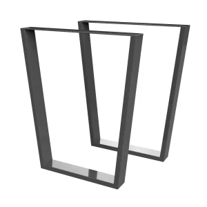 Picioare metalice de masă TRAPEZO | 72 sau 43 cm | 2 bucăți | Negre