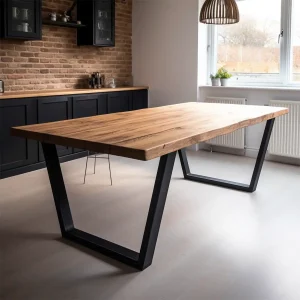 Picioare metalice de masă TRAPEZO | 72 sau 43 cm | 2 bucăți | Negre