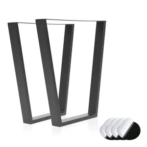 Picioare metalice de masă TRAPEZO | 72 sau 43 cm | 2 bucăți | Negre