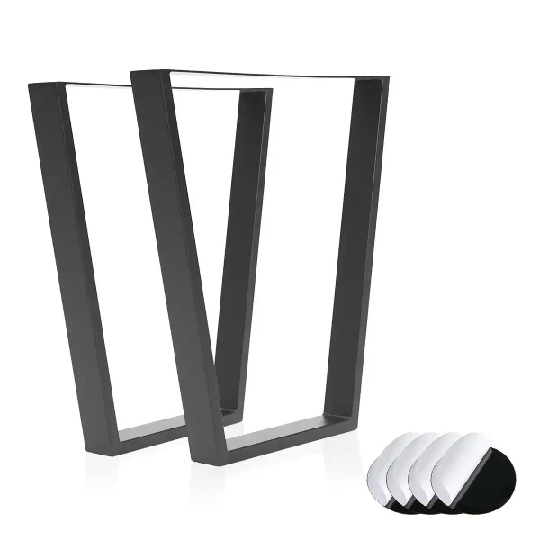 Picioare metalice de masă TRAPEZO | 72 sau 43 cm | 2 bucăți | Negre