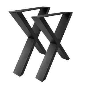 Picioare pentru masa de sufragerie CROSS | 2 bucăți | Negre | 60x72cm