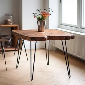 Picioare de masă Hairpin cu 2 tije | 20 - 71 cm | 4-bucăți | Negre