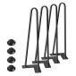 Picioare de masă Hairpin cu 2 tije | 20 - 71 cm | 4-bucăți | Negre