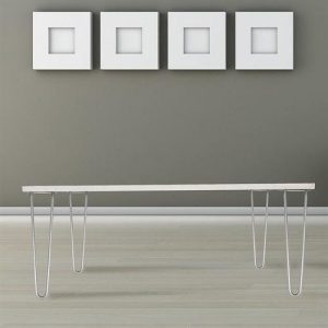 Picioare de masă Hairpin cu 2 tije | 10 - 86 cm | Argintii