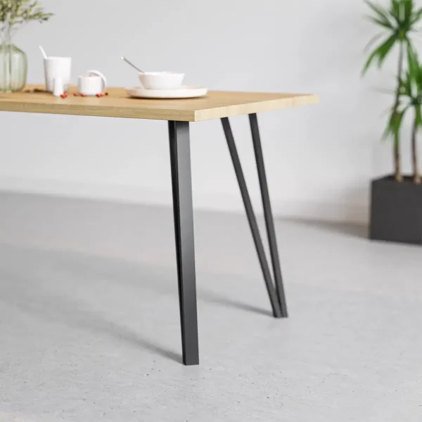 Picioare de masă OBLIQ | 71cm | 4 bucăți | Negru MAT