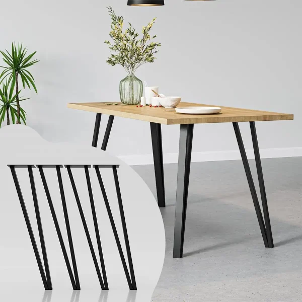 Picioare de masă OBLIQ | 71cm | 4 bucăți | Negru MAT