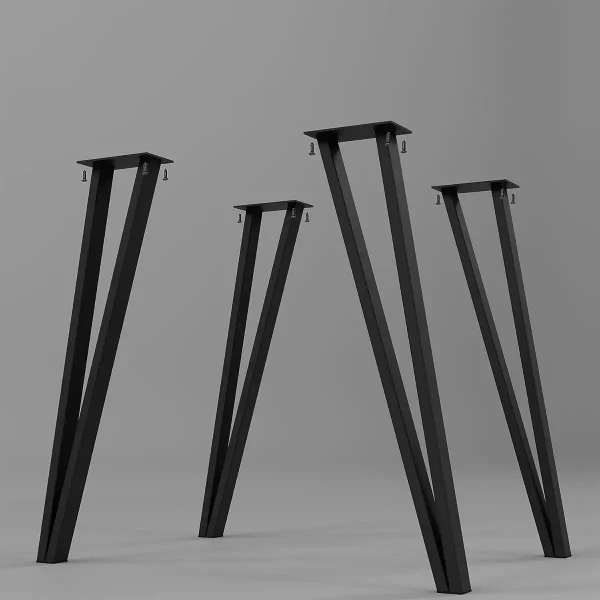 Picioare de masă OBLIQ | 71cm | 4 bucăți | Negru MAT