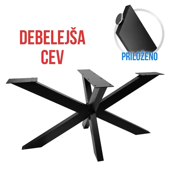 Picioare metalice de masă Spider HEAVY | 150 cm | Negru MAT
