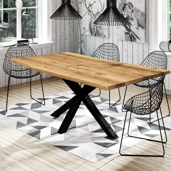 Picioare metalice de masă Spider Star | 120 - 150 cm | Negre