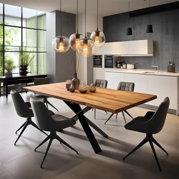 Picioare metalice de masă Spider Star | 120 - 150 cm | Negre