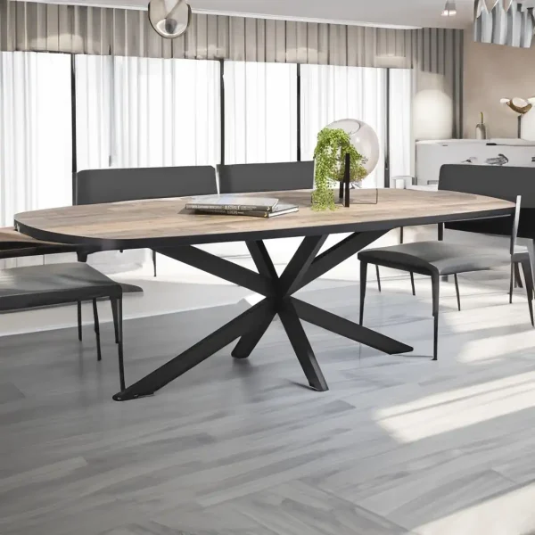Picioare metalice de masă Spider Star | 120 - 150 cm | Negre